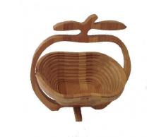 GMMH Faltkorb Bambus Obstkorb Dekoschale Obstschale Holz faltbar (Design Apfel/2)