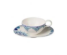 Villeroy & Boch Tea Passion Medina Tee-Set, 2-teilig, Premium Porzellan, Weiß/Blau