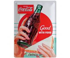 Nostalgic-Art 23234, Coca-Cola Good With Food, Blechschild 30x40 cm, Metall, bunt, 30 x 40 x 0.2 cm