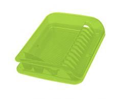 keeeper Geschirrabtropfkorb mit Tablett, BPA-freier Kunststoff, 39,5 x 29,5 x 8 cm, Pierre, Grün
