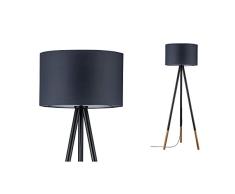 Paulmann 79633 Neordic Rurik Stehleuchte max. 1x20W Stehlampe für E27 Lampen Standleuchte mit Stoffschirm Grau/Holz 230V ohne Leuchtmittel, Stoff