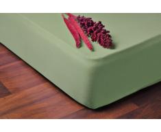 DecoKing 04647 Spannbettlaken 180 x 200-200 x 220 cm Jersey Baumwolle Spannbetttuch grün