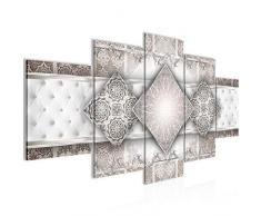 Bilder Abstrakt Mandala Wandbild Vlies - Leinwand Bild XXL Format Wandbilder Wohnzimmer Wohnung Deko Kunstdrucke Braun 5 Teilig - MADE IN GERMANY - Fertig zum Aufhängen 023553b