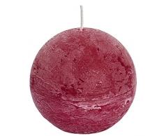 Spaas 6 Rustikale Kugelkerzen ohne Duft, Paraffinwachs, Kardinalrot, D x H 100 mm