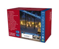 Konstsmide 4660-103 LED Hightech System Erweiterung / Lichterkette mit Schneeflocken / für AuÃen (IP44) / 60 warm weiÃe Dioden / transparentes Kabel