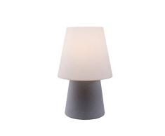 8 seasons design - Designer Leuchte No. 1 stone (E27, 60 cm, IP44, Innen- & Außenstandleuchte, Steinoptik, UV-, wetter- & frostbeständig, Gartenleuchte, Wohnraumleuchte) steinfarbig