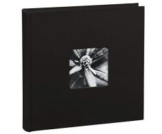 Hama Fotoalbum Jumbo 30x30 cm (Fotobuch mit 100 schwarzen Seiten, Album für 400 Fotos zum Selbstgestalten und Einkleben) schwarz