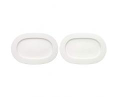 Villeroy & Boch - Royal ovale Platte, 2tlg., große Servierplatte aus hochwertigem Premium Bone Porzellan, spülmaschinengeeignet, 41 cm
