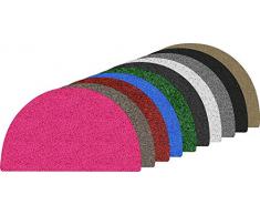 Nicoman Moon Easy Clean & Schmutzfangmatte, halbrund, fusselfrei, waschbar, Spaghetti-Fußmatte, eine praktische Alternative zu Kokosfaser-Fußmatten (Schwarz & Grau), ROLLED-DM-1-HalfMoon-BG