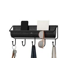 Umbra Hammock Wandablage mit Haken, Stoff, Schwarz, 41.5 x 18 x 8.5 cm
