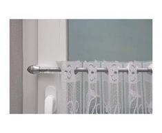 Beyond Drape Gardinenstange ausziehbar Classic Klemmträger bis 20mm ohne Bohren zur Aufhängung von Scheibengardinen für Oben oder seitlich am Fenster, Eisen, Chrom-matt, 125-215 cm