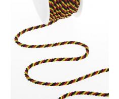 Deko und Band Kordel Multi Color - Schwarz-Rot-Gelb - 4mm - 25m - 211014 430