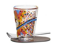 Ritzenhoff A Cuppa Day Espressoglas, Glas, schwarz/blau/gelb/rot, 5.7 cm