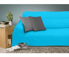 Miracle Home Tagesdecke Caiman, 100% Baumwolle, Türkis, 220 x 260 cm