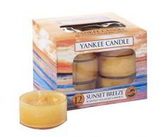 YANKEE CANDLE Sunset Breeze Duftteelicht, 12er, Plastik, orange, 8.4 x 6.1 x 6.1 cm, 12-Einheiten