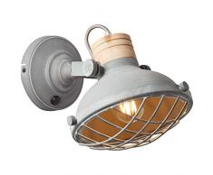 Brilliant Charo Wandspot mit Schalter Wandstrahler schwenkbar grau Beton Industrial Look Glas, 1x E27 geeignet für Tropfenlampen bis max. 25W