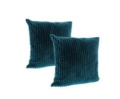 GÃ¶zze Kissenbezug in Cord Optik 2er Set, 50 x 50 cm, Petrol, 40067-54-A2