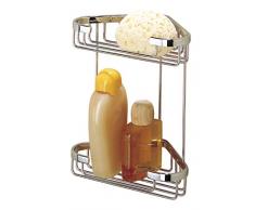 Tiger Doppel Eckkorb Exquisit, Duschkorb aus verchromten Messing, 220 x 275 x 145 mm