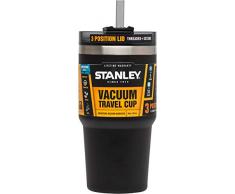 Stanley Adventure Thermo-Trinkbecher Quencher, 0.59 L, mattschwarz, 18/8 Edelstahl, vakuumisoliert, Universaldeckel, Thermobecher Isolierbecher Kaffeebecher