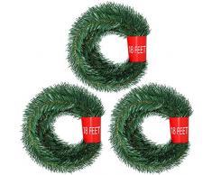 Woooow Weihnachtsgirlande, künstliche Tannengirlande, Weihnachtsdekoration, Nicht beleuchtet, weich, Grün, für drinnen und draußen