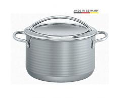 Silit Vision Koch/- Fleischtopf, hoch, 24cm, Metalldeckel, 6,4l, Silargan Funktionskeramik, Topf Induktion, grau