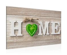 Runa Art Bild Home Herz Wandbild Vlies - Leinwand Bilder XXL Format Wandbilder Wohnzimmer Wohnung Deko Kunstdrucke Grün 1 Teilig - Made in Germany - Fertig Zum Aufhängen 505214c