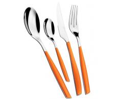 Bugatti BESTECK 24 STÃCK SET EDELSTAHL 18/10 GLAMOUR ORANGE GRIFF SHADED TRANSPARENT
