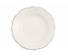 Villa d Este Home Tivoli Duchessa Set Suppenteller, Steingut, Weiß, 6 Einheiten