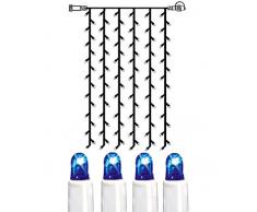 Best Season System LED Curtain-Extra, 102-teilig circa 1 x 2 m, outdoor, Birnchen blau, Kabel weiß 466-59