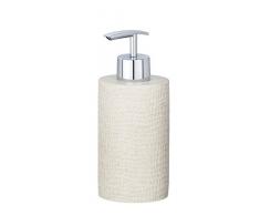 WENKO 23297100 Seifenspender Peanut, Flüssigseifen-Spender, Spülmittel-Spender Fassungsvermögen: 0,24 l, Polyresin, 7 x 16,5 x 7,5 cm, beige