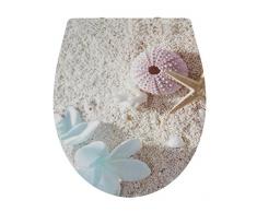 WENKO 22411100 Premium WC-Sitz Bora Bora, Toiletten-Sitz mit Absenkautomatik, rostfreie Fix-Clip Hygiene Edelstahlbefestigung, 39 x 46 cm, mehrfarbig