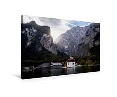 Calvendo Premium Textil-Leinwand 75 cm x 50 cm quer, KÃ¶nigssee - Wallfahrtskirche St. BartholomÃ¤ | Wandbild, Bild auf Keilrahmen, Fertigbild auf echter Leinwand, Leinwanddruck Natur Natur