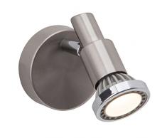 Brilliant Ryan Wandspot, GU10 LED, 1x 3 W, 230lm, 3000K, Metall, eisen / chrom / weiß G57410/77