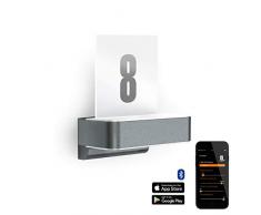 Steinel Außenwandleuchte L 820 iHF Connect Anthrazit, LED-Hausnummer, 160° Bewegungsmelder, 12,5 W, vernetzbar, per App bedienbar, Aluminium, 12.5 W
