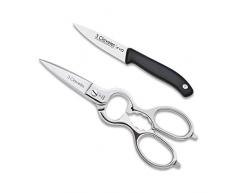 3 Claveles 28002 Mehrzweck-Küchen-Set, Schere, Gemüsemesser, Silber