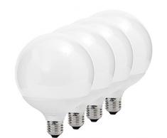 MÜLLER-LICHT 400050 A+, 4er-SET LED Lampe Globeform ersetzt 75 W, Plastik, E27, weiß, 12 x 12 x 16.4 cm dimmbar [Energieklasse A+]
