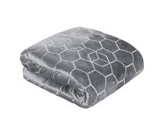 Eurofirany Tagesdecke Vanesa Wohndecke mit silbernem Honigwabe-Muster Kissenbezüge Kuscheldecke Sofadecke, Polyester, Stahl, 170x200 cm