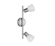 Trio Leuchten LED-Balken Carico, nickel matt / chrom, Glas weiß gewischt 871510207