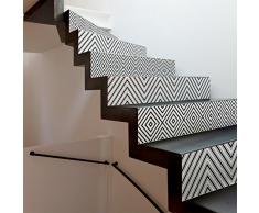 Aufkleber Treppe Fliesen | Sticker Selbstklebend contremarche kariert von Zement – Sticker contremarche Fliesen | Treppe kariert von Zement Klebeband – AZULEJOS – 15 x 105 cm – 6 Streifen