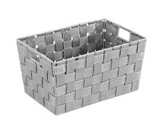 WENKO 22791100 Aufbewahrungskorb Adria S Grau, Badkorb, Küchenkorb, Polypropylen, 30 x 15 x 20 cm, Grau