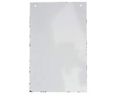 Rayher Hobby 25117000 Metallschild im Vintage-Look, weiß, 14 x 22 cm, mit 2-Lochbohrung, Magnettafel, Metallschild retro