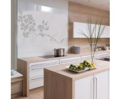 INDIGOS 4052166144056 Wandtattoo w657 sehr schöne Blume Wandaufkleber 120 x 87 cm, silber