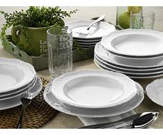 Mitterteich SM18YS00 San Marco, 18-teilig, Porzellangeschirr, Porzellan, Weiß