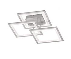 WOFI Innenleuchte, Wohnraum, Deckenleuchte, Deckenlampe, Leuchte, Lampe, Silber, dimmen, modern, Acryl, 33 W, Silberfarbig