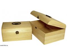 Rayher 6166500 Holz-Koffer, 24,5 x 16,5 x 11,5 cm, Antikbeschlag, Griff und Verschluss aus Metall, Bastelkoffer, Utensilienkoffer, Holzkoffer, Holzbox, unlackiert, naturbelassen, ohne Inneneinteilung