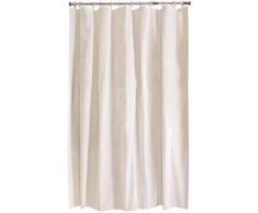 AQUALONA Duschvorhang, 100% PEVA, wasserabweisend, schimmelresistent, weiche Oberfläche, mit beschwertem Saum, 180 x 180 cm, cremefarben