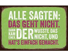 Grafik Werkstatt Wand-Schild | Vintage-Art | Alle Sagen: Das geht Nicht. | Retro | Nostalgic Deko Blechschild, Metall, uni, 30 x 20 cm