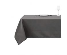 Deconovo Tischdecke Lotuseffekt Wasserabweisend, Polyester, Grau, 140x240