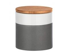 Wenko Aufbewahrungsdose Malta 0,45 l - Vorratsdosen, Frischhaltedose mit Bambusdeckel und Silikonring luftdicht und aromafrisch Fassungsvermögen: 0,45 l, Keramik, 10 x 10 x 10 cm, mehrfarbig