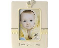 Precious Moments Baby Sparschwein Keramikfigur Elefanten-Fotorahmen Graues Chevron